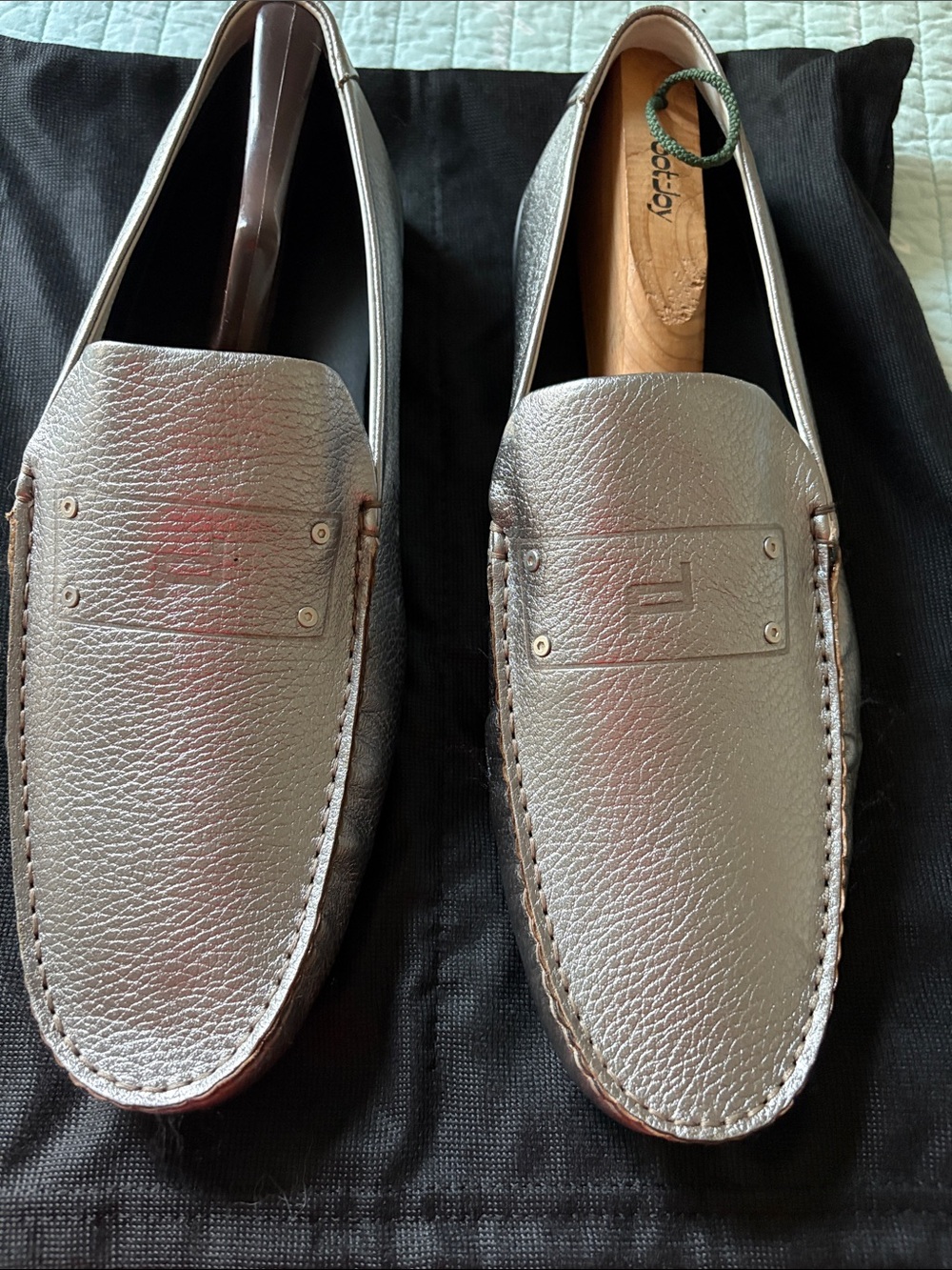 Porsche Design Metallic Silver Men’s Slip-On Loafers